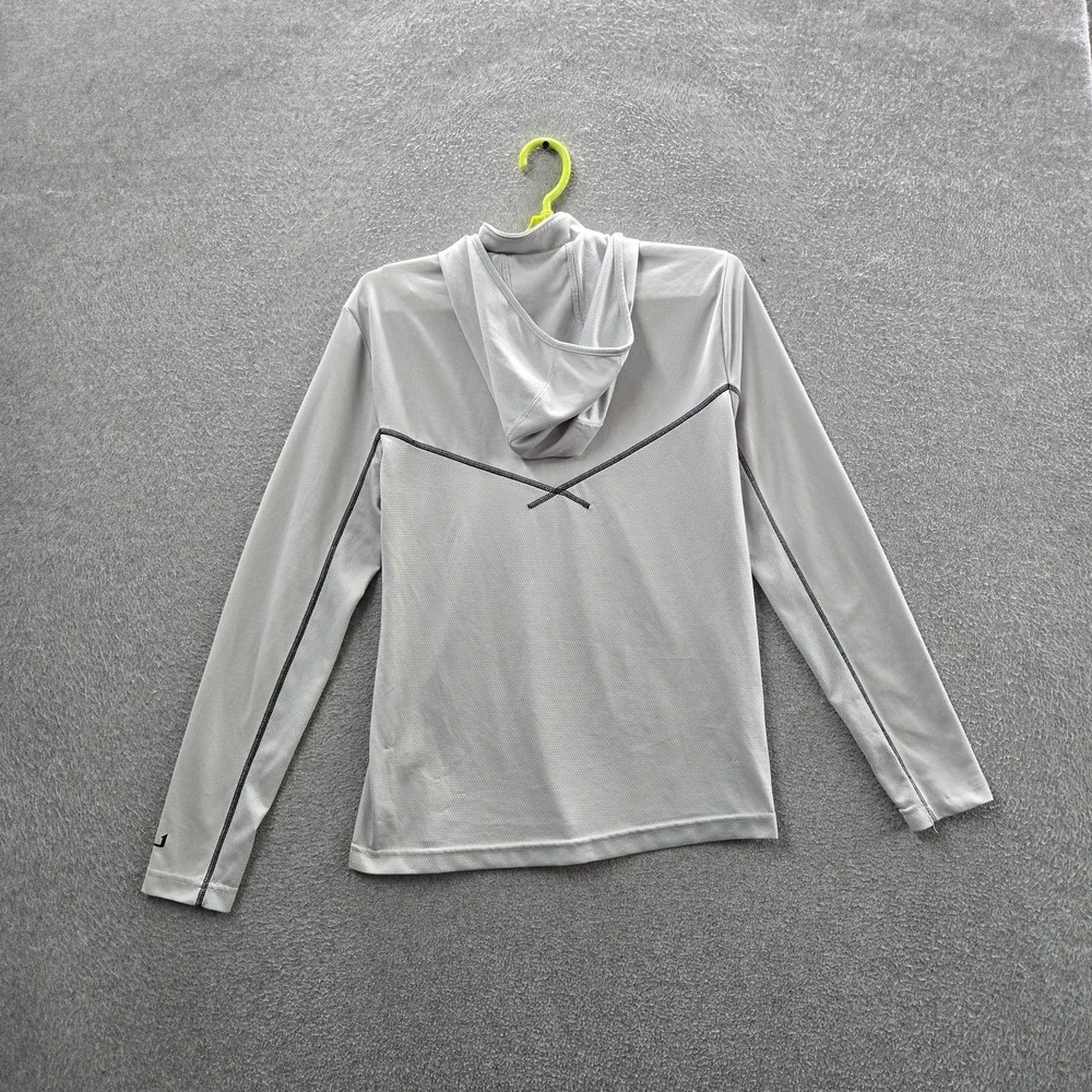 Huk Men Activewear Top‎ L Gray Quarter Zip Zipper Long Sleeve